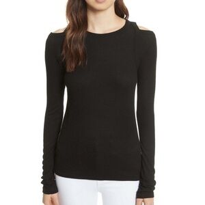 Rag & Bone | Rosalind Shirt/Sweatshirt Cold Shoulder Long Sleeve Knit Rib Small